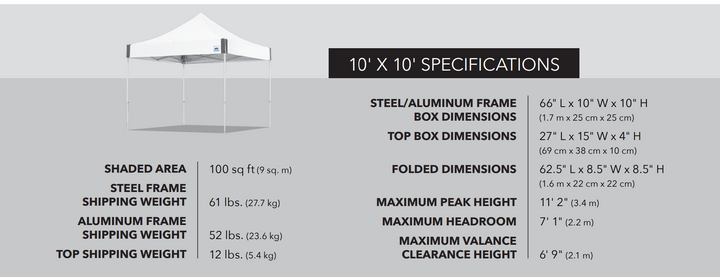 E-Z UP Commercial Grade Pop up Canopy Rental GA