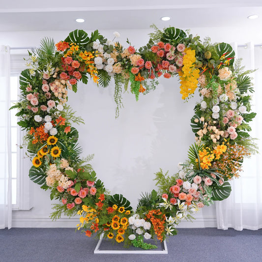 Colorful Greenery Heart Arch Decor Welcome Sign Wreath Floor Row Table Flower Atlanta GA Rentals