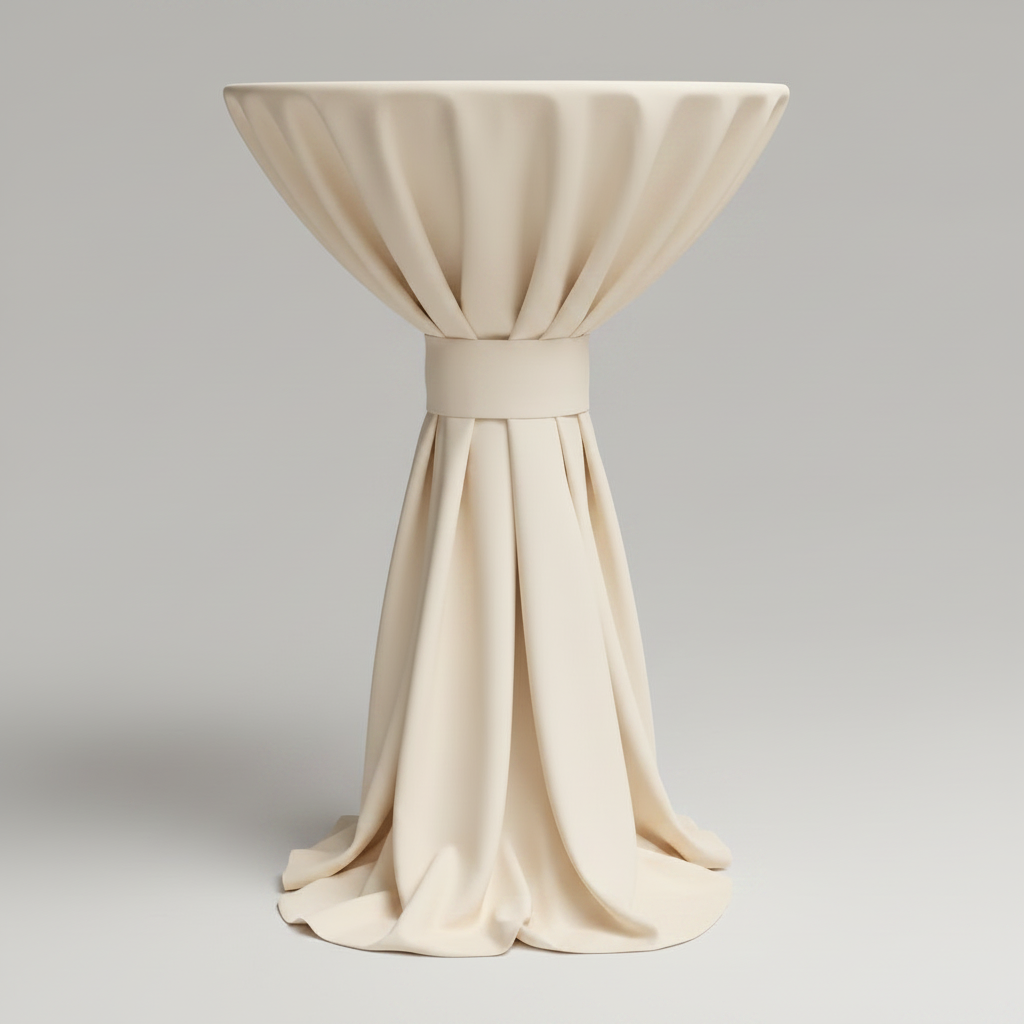 Highboy Cocktail Polyester Tablecloth Linen 120" Round Rental Atlanta GA