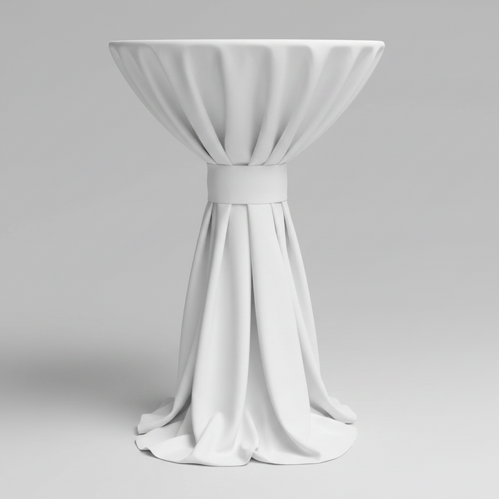 Highboy Cocktail Polyester Tablecloth Linen 120" Round Rental Atlanta GA