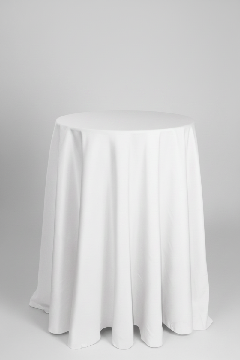 Highboy Cocktail Polyester Tablecloth Linen 120" Round Rental Atlanta GA