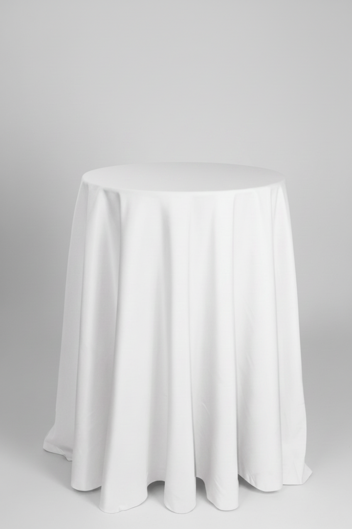 Highboy Cocktail Polyester Tablecloth Linen 120" Round Rental Atlanta GA