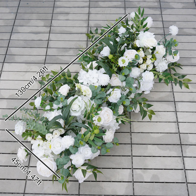 White Rose Green Willow Leaf Floral Arrangement Decor Heart-Shaped Wedding Arch Atlanta GA Rentals