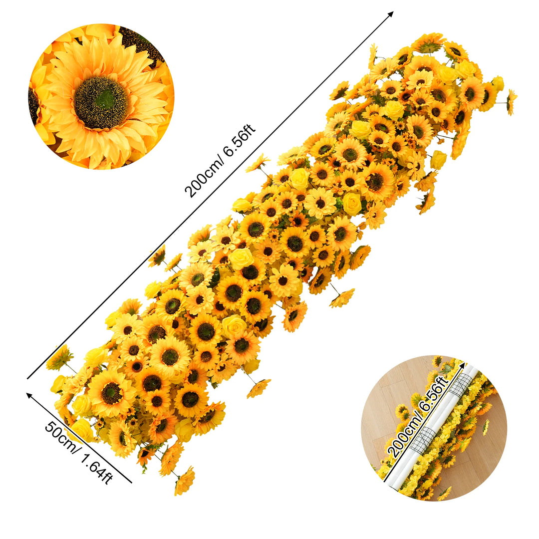 Yellow Sunflower Heart-Shaped Arch Floral Arrangement Wedding Ceremony Decor Atlanta GA Rentals