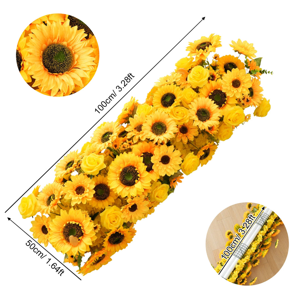 Yellow Sunflower Heart-Shaped Arch Floral Arrangement Wedding Ceremony Decor Atlanta GA Rentals
