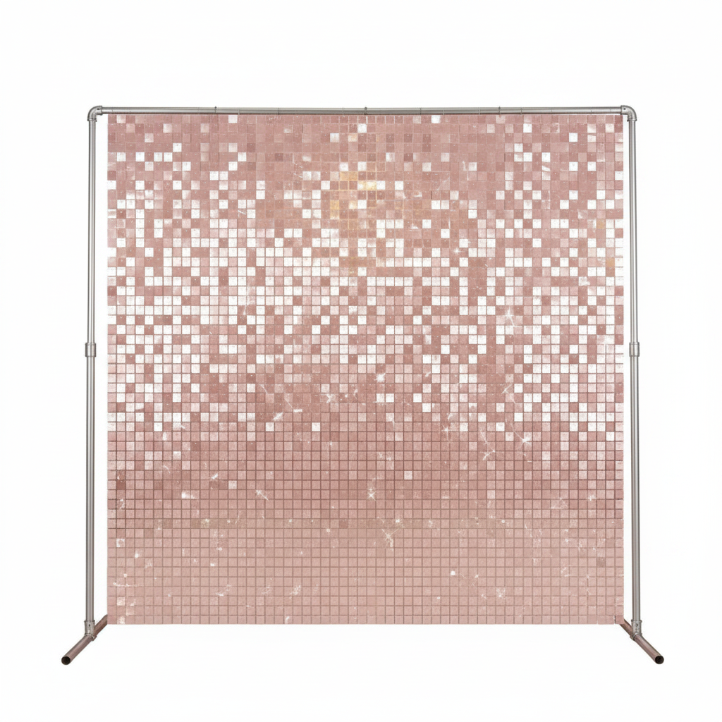 Pink- Blush Shimmer Wall Rental in Atlanta | WOW Event Rental