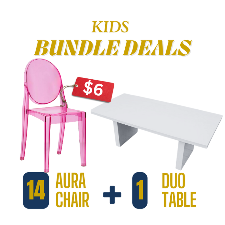 Kids Pink Acrylic Chairs Bundle Rental, Atlanta GA
