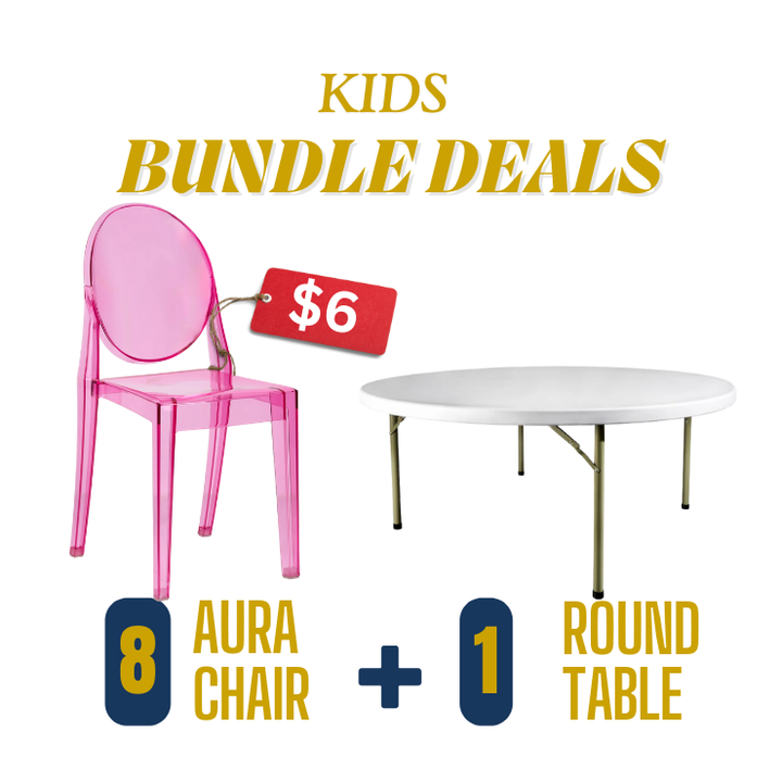 Kids Pink Acrylic Chairs Bundle Rental, Atlanta GA