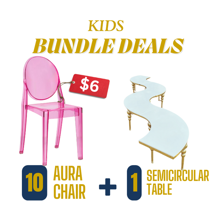 Kids Pink Acrylic Chairs Bundle Rental, Atlanta GA