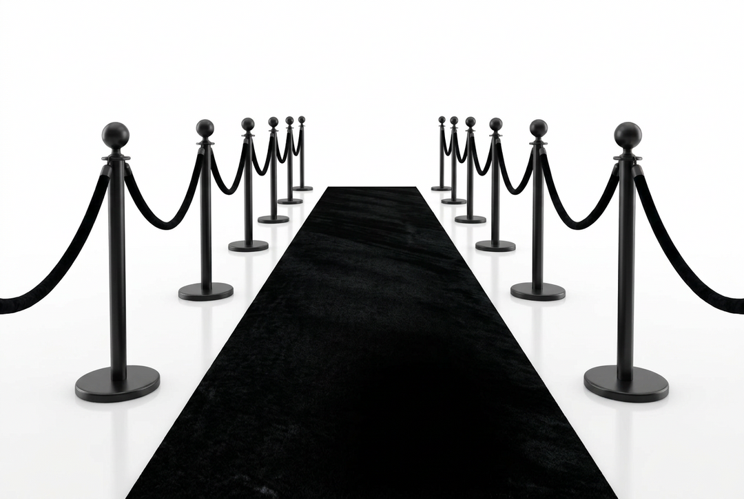 Velvet Ropes and Stanchion Posts Set – 4 Black Posts with 3  Velvet Rope 5 ft