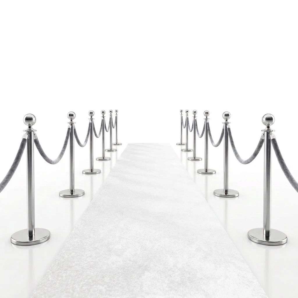 Velvet Ropes and Stanchion Posts Set – 4 Silver Posts with 3  Velvet Rope 5 ft