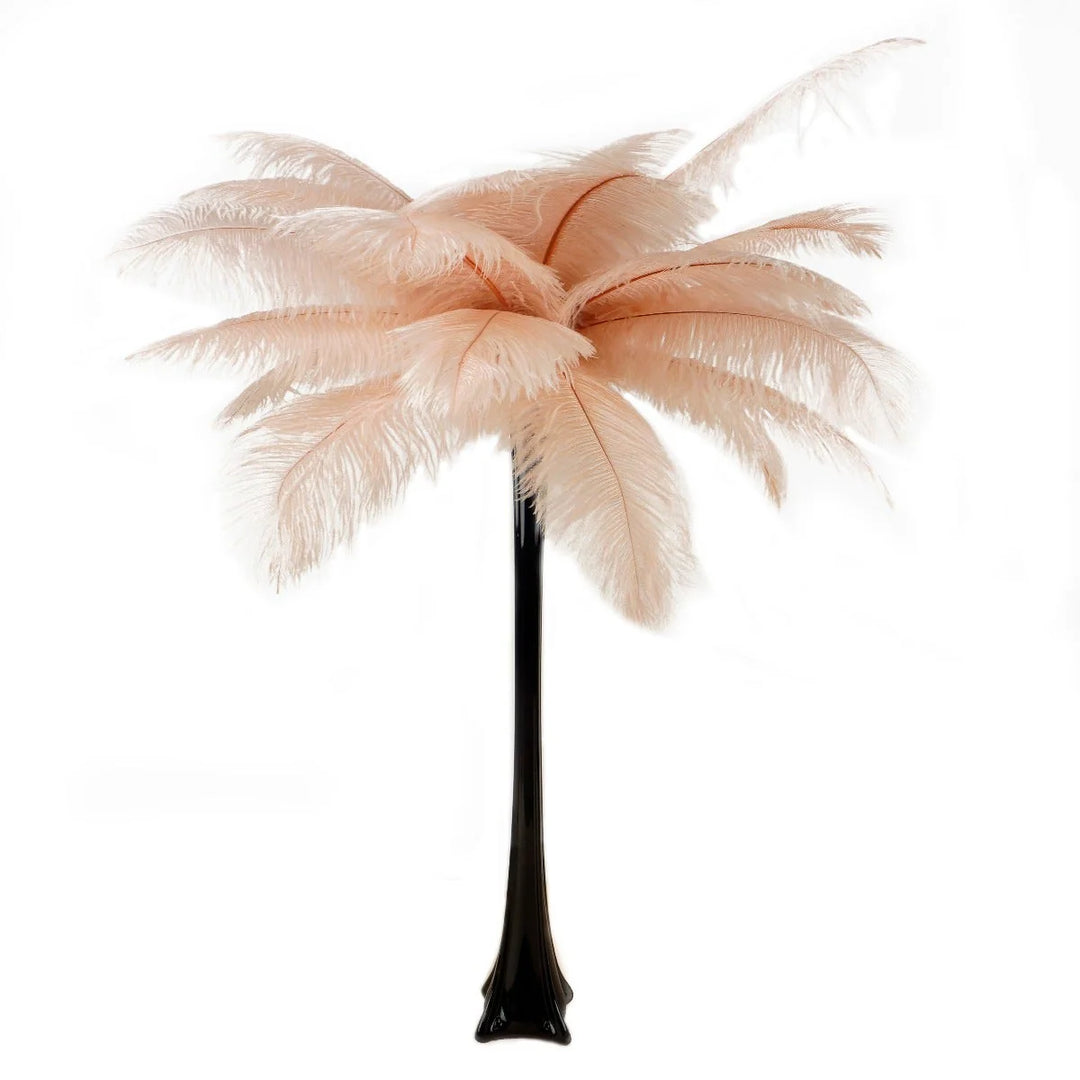 Ostrich Feather Centerpiece with Black Eiffel Tower Vase, Atlanta, GA Rentals