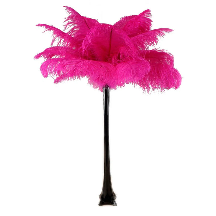 Ostrich Feather Centerpiece with Black Eiffel Tower Vase, Atlanta, GA Rentals