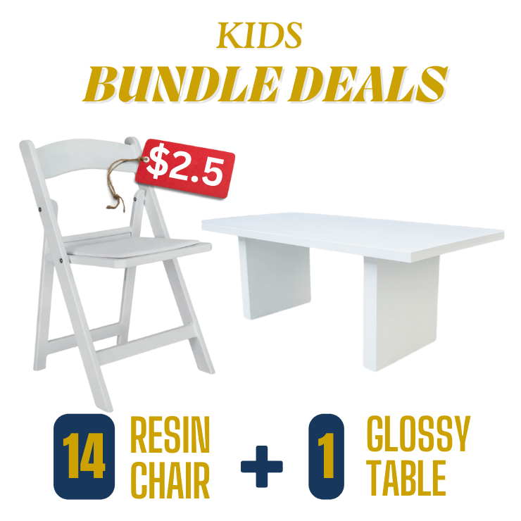 Kids Bundle: White Resin Chairs & Table
