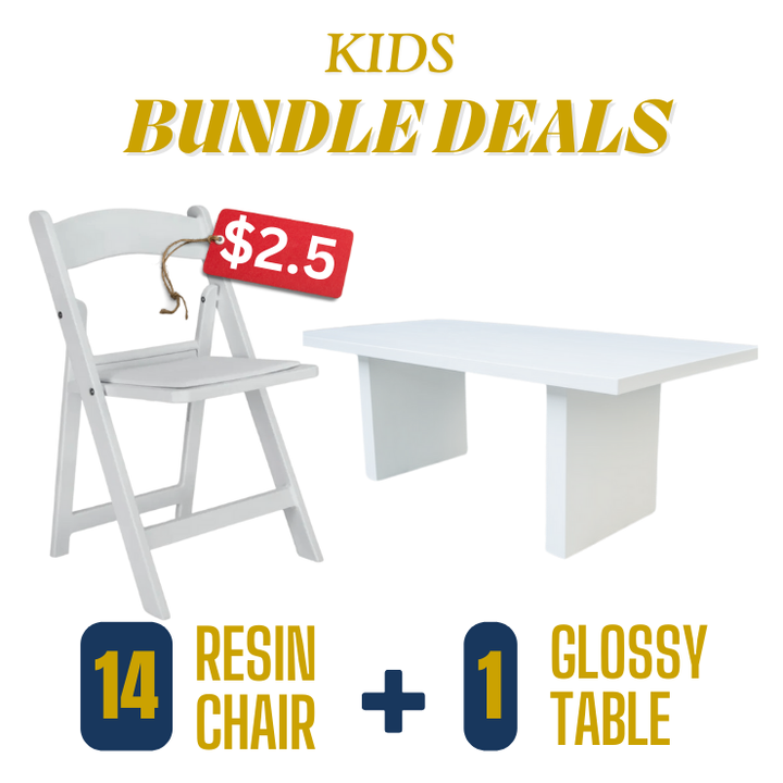 Kids Bundle: White Resin Chairs & Table