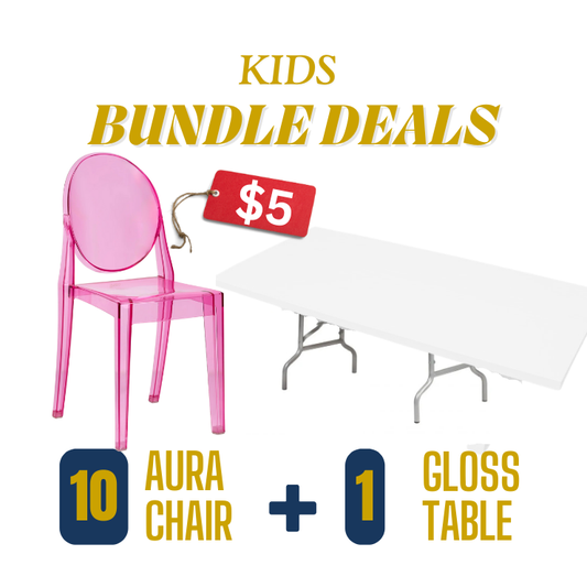 Kids Pink Acrylic Chairs Rental Atlanta GA