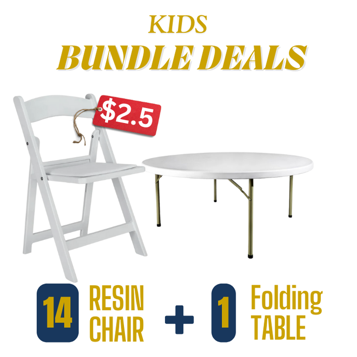 Kids Bundle: White Resin Chairs & Table