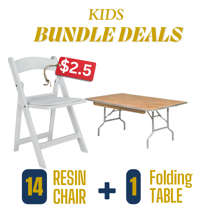 Kids Bundle: White Resin Chairs & Table