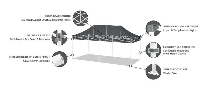 E-Z UP Commercial Grade Pop up Canopy Rental GA