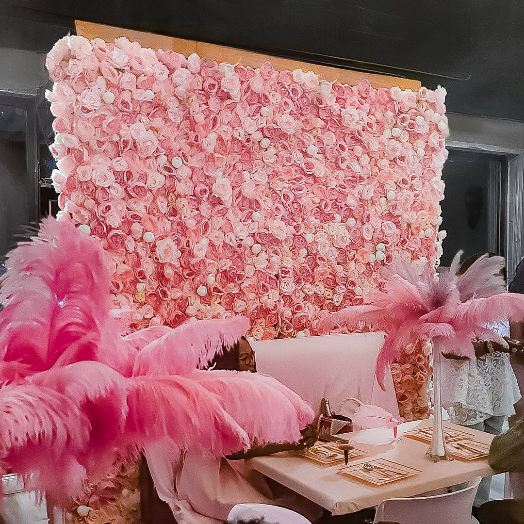 Ostrich Feather Centerpiece with Clear Eiffel Tower Vase, Atlanta, GA Rentals