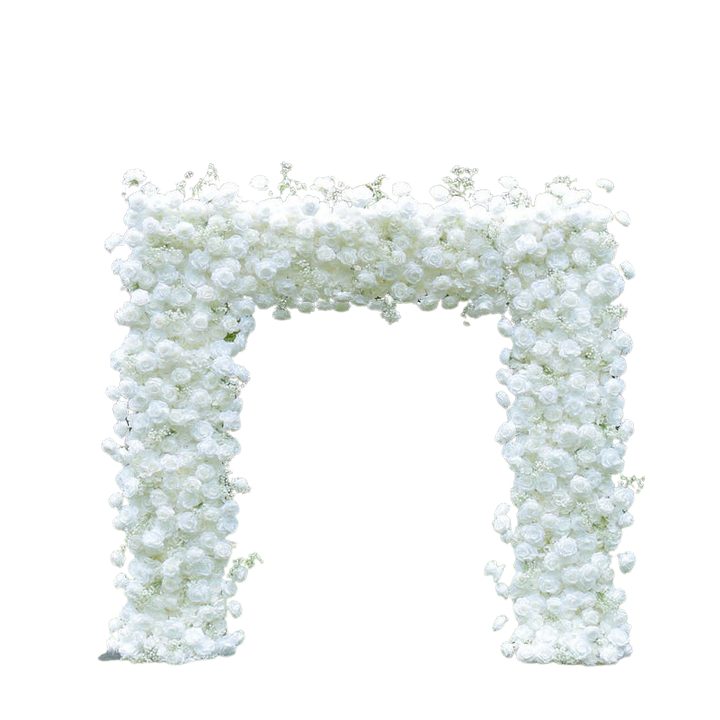 5D Flower Arch– White Rose Flower Arch 8x8ft Rental Atlanta