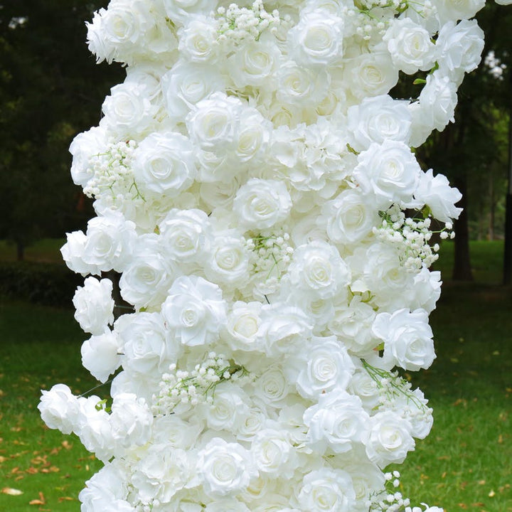 5D Flower Arch– White Rose Flower Arch 8x8ft Rental Atlanta