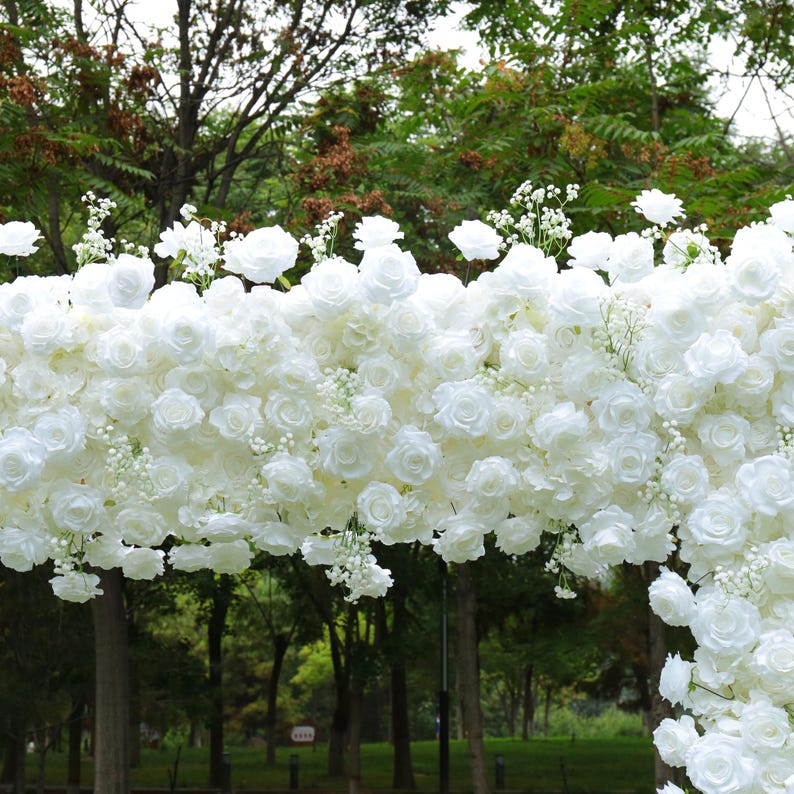 5D Flower Arch– White Rose Flower Arch 8x8ft Rental Atlanta