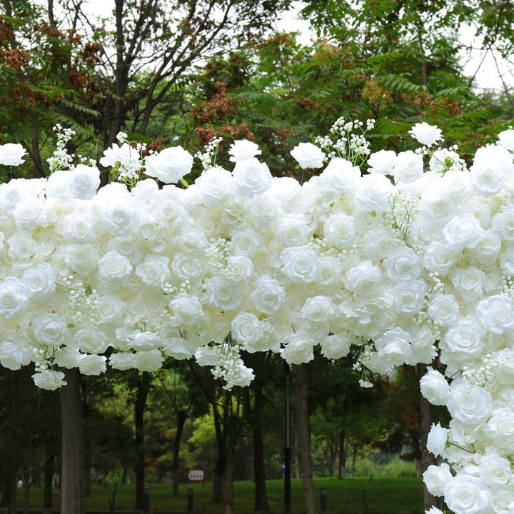 5D Flower Arch– White Rose Flower Arch 8x8ft Rental Atlanta
