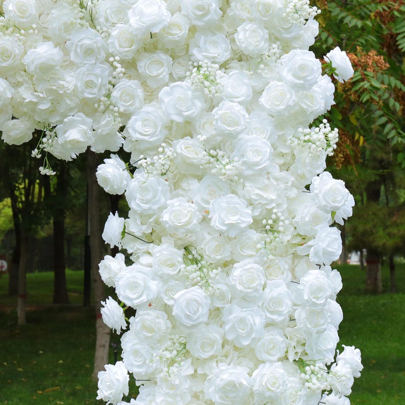 5D Flower Arch– White Rose Flower Arch 8x8ft Rental Atlanta