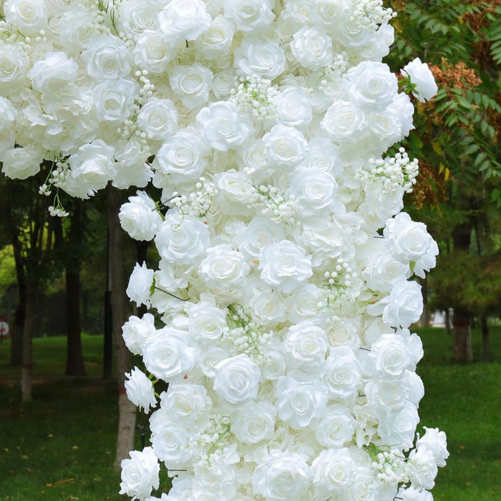 5D Flower Arch– White Rose Flower Arch 8x8ft Rental Atlanta