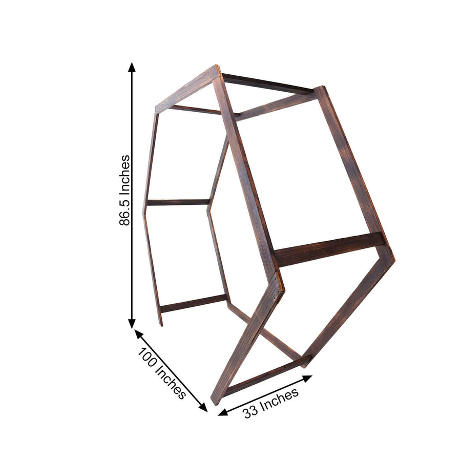 7ft Wooden Wedding Arch – Dual Heptagonal Rustic Photography Backdrop Stand Rental Atlanta