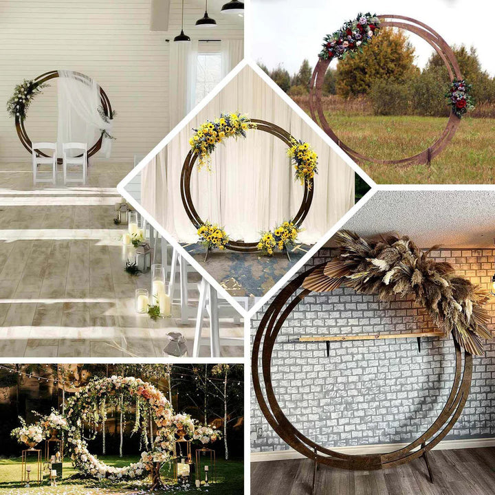 8ft Natural Brown Wooden Round Wedding Arbor Rental in Atlanta