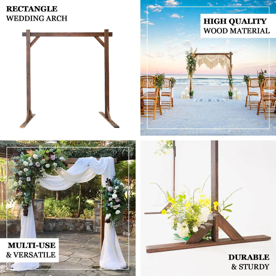 7ft Heavy‑Duty Wooden Square Wedding Arbor Rental in Atlanta