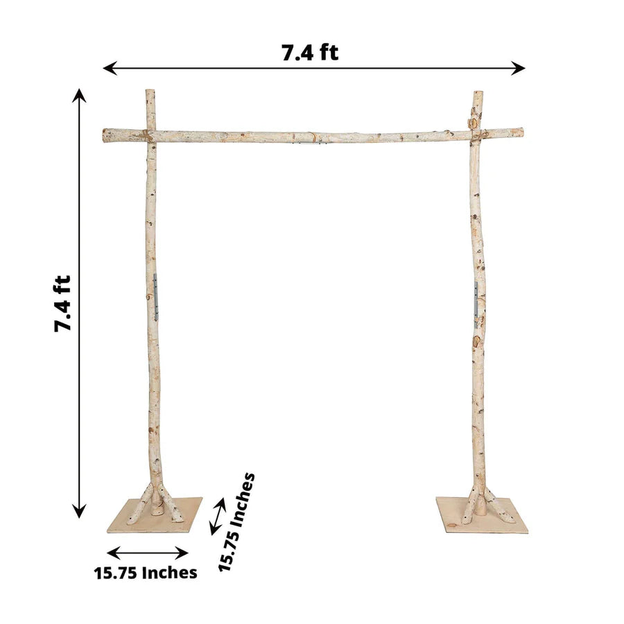 7ft Heavy‑Duty Wooden Birch Rustic Square Wedding Arbor Rental in Atlanta