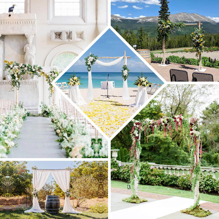 7ft Heavy‑Duty Wooden Birch Rustic Square Wedding Arbor Rental in Atlanta