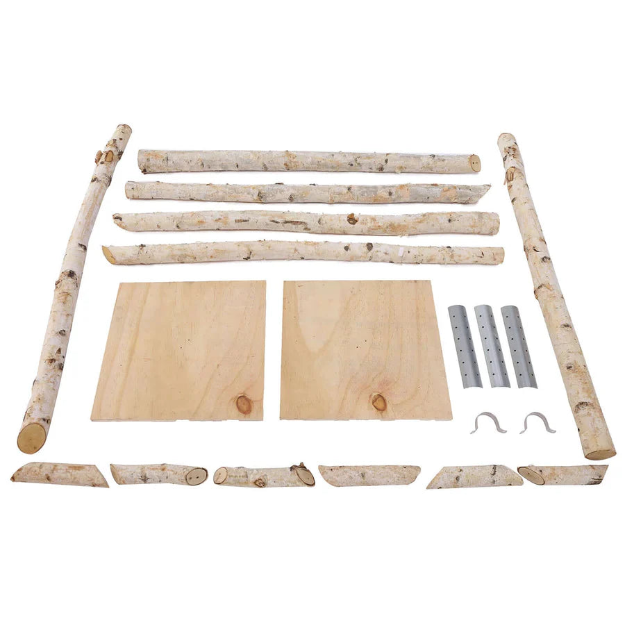 7ft Heavy‑Duty Wooden Birch Rustic Square Wedding Arbor Rental in Atlanta