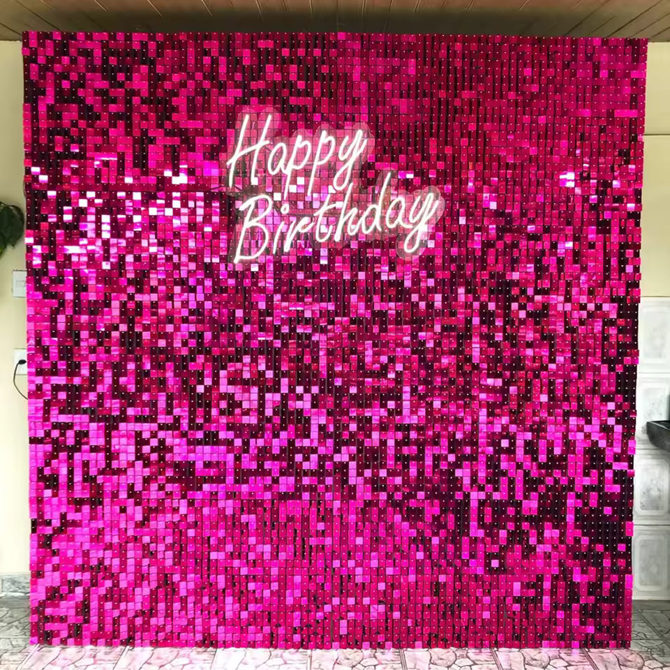 Pink - Hot  Shimmer Wall Rental in Atlanta | WOW Event Rental