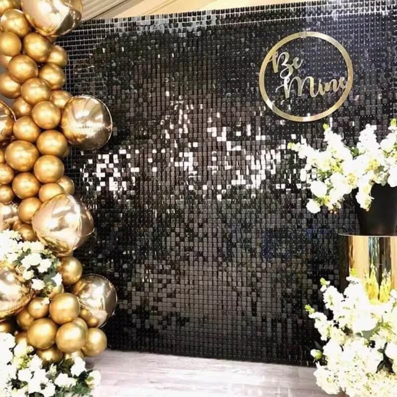 Black Shimmer Wall Rental in Atlanta | WOW Event Rental