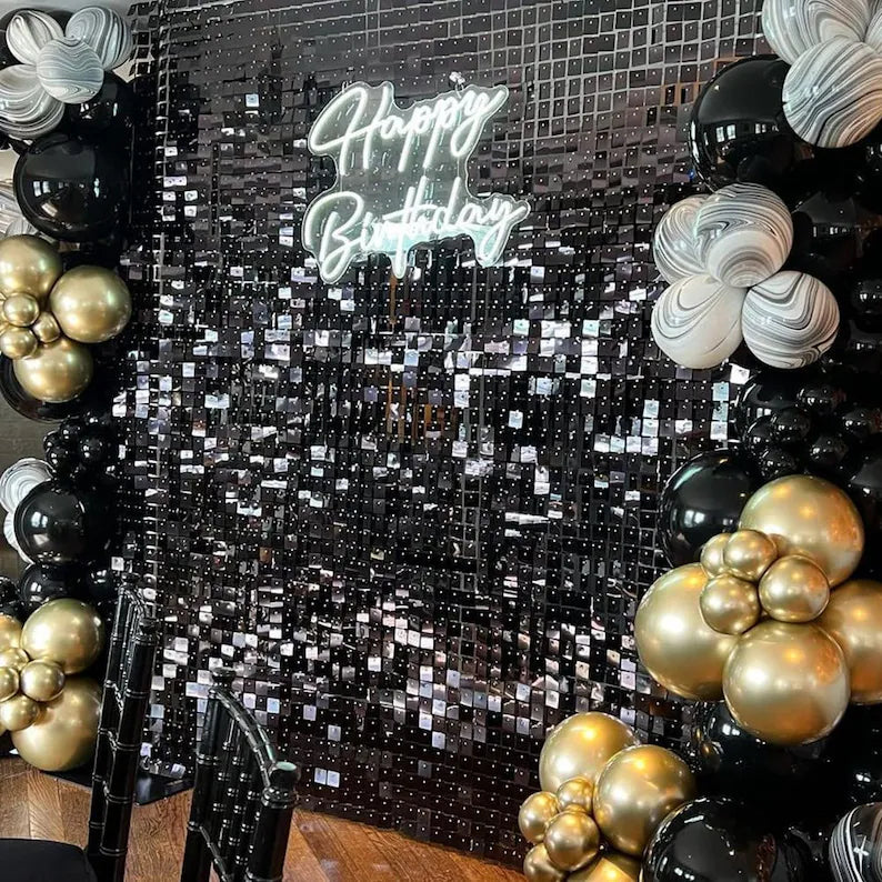 Black Shimmer Wall Rental in Atlanta | WOW Event Rental